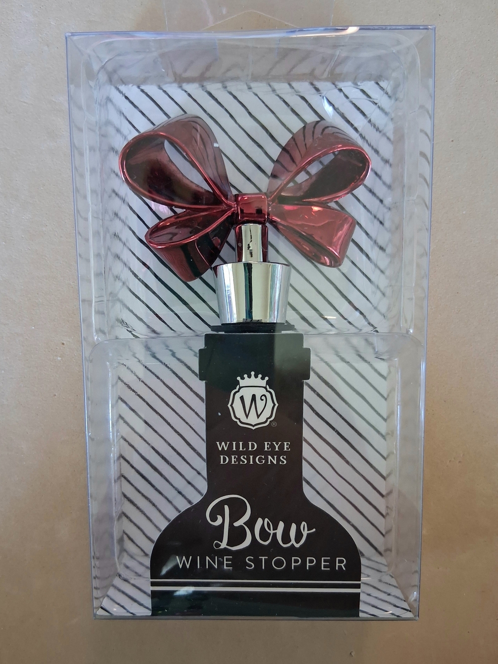 New In Box Red Bow Wine Stopper - Decorative Wine Bottle Top